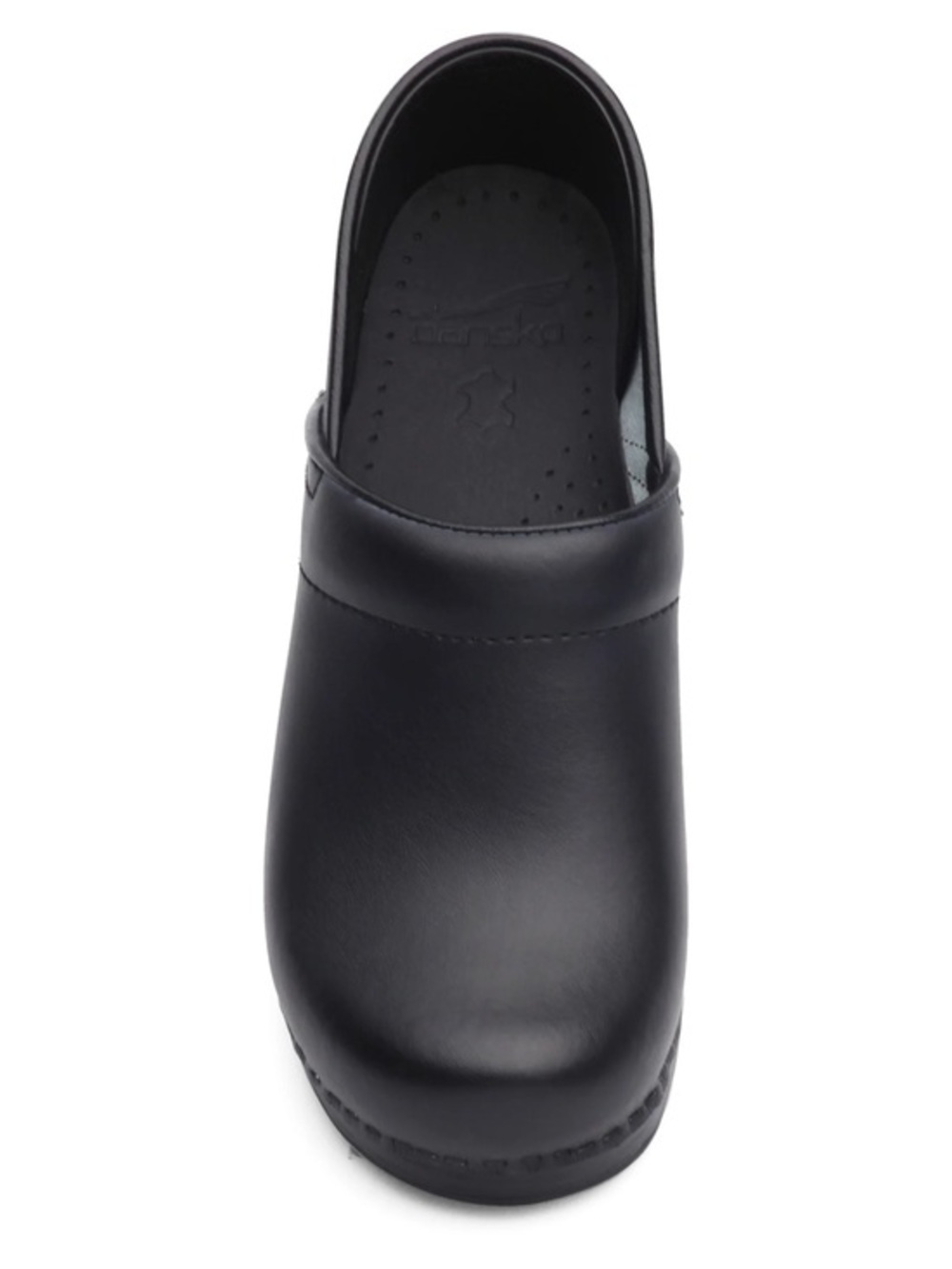 Dansko Black Leather Professional Slip-On Clogs